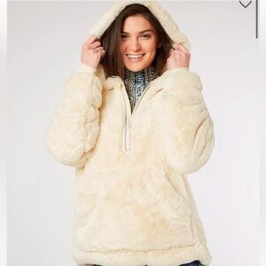 Free people movement faux fur hoodie